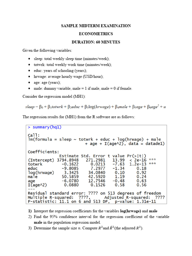 2025 - Sample Midterm Examination | PDF
