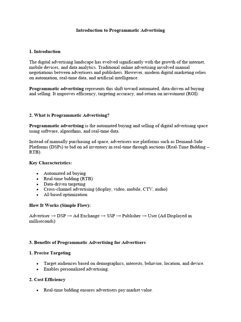 Introduction To Programmatic Advertising | PDF | Online Advertising ...