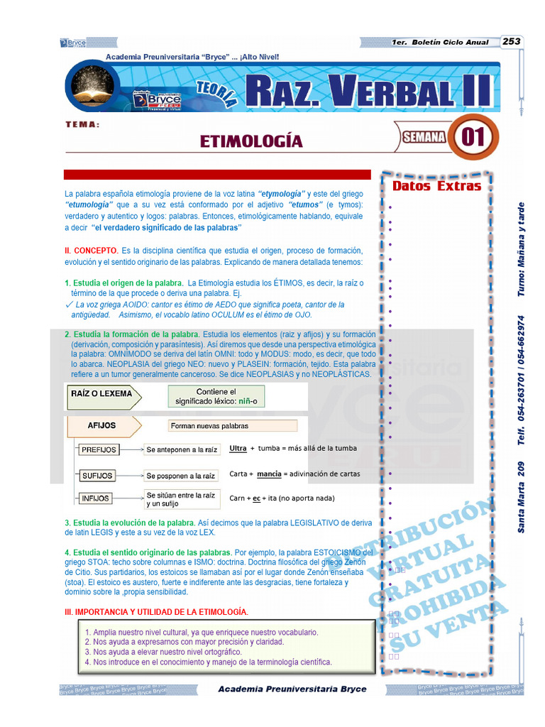 Raz. Verbal Ii Guía 1 Anual 2026 | PDF | Palabra