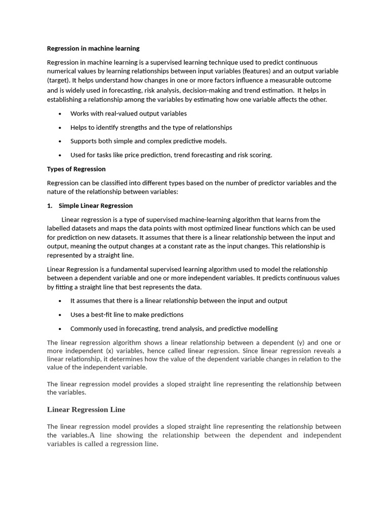 Regression in Machine Learning | PDF | Linear Regression | Cross ...