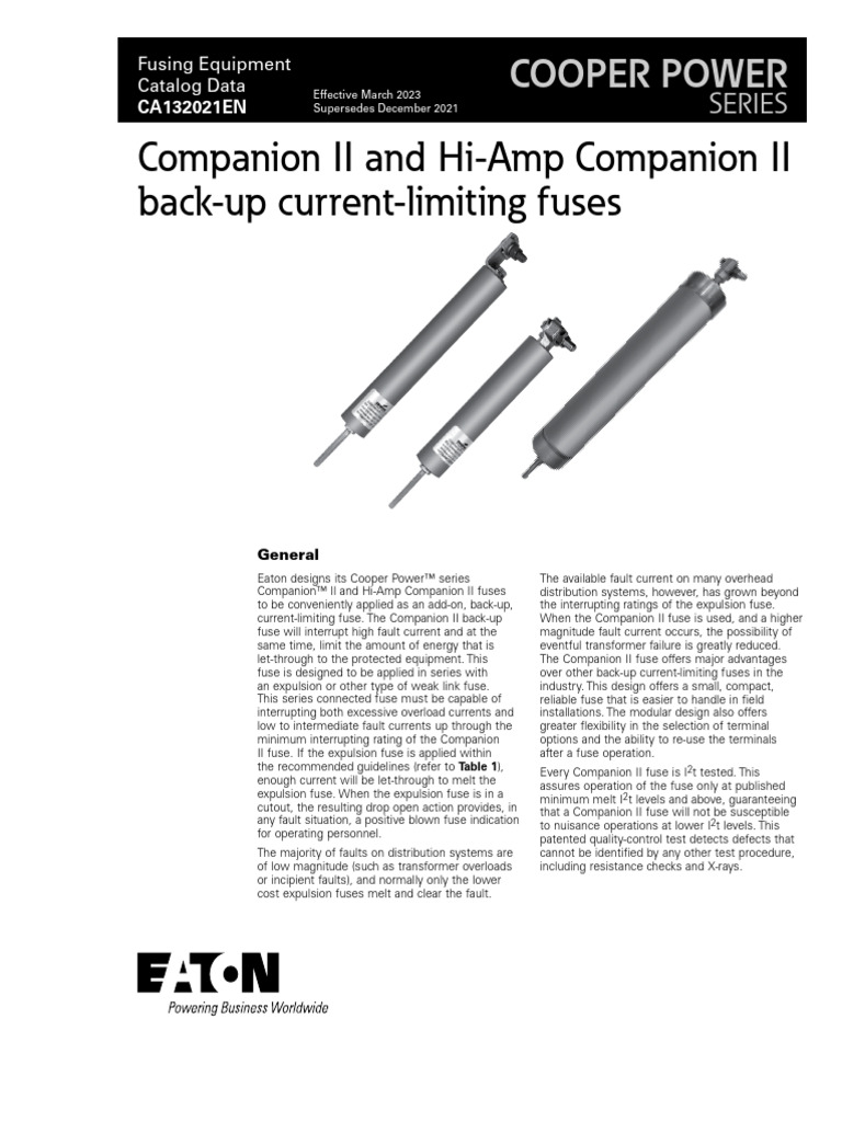 Eaton NX Companion Bushing CLF | PDF | Fuse (Electrical) | Transformer
