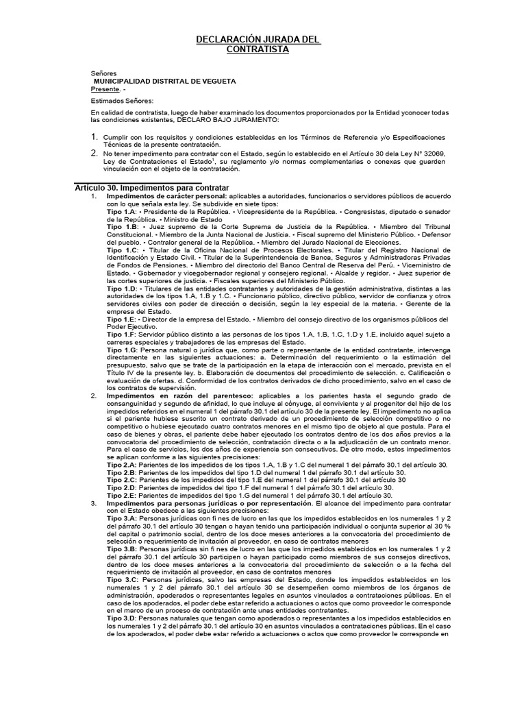 Declaracion Jurada | PDF | Parentesco | Sociedad de responsabilidad ...
