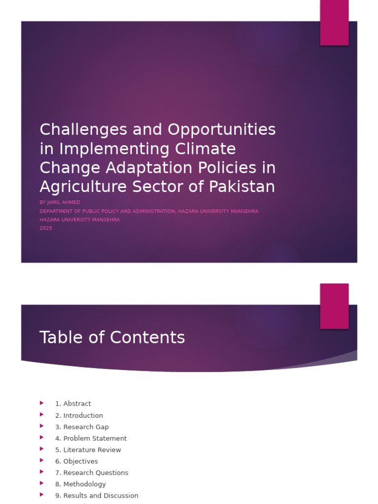Climate Change Adaptation Presentation | PDF | Climate Resilience ...