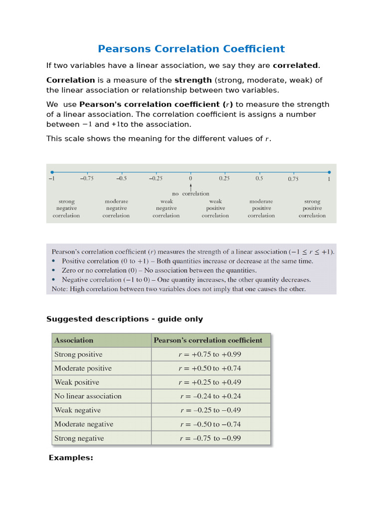 Pearsons Correlation Coefficient | PDF
