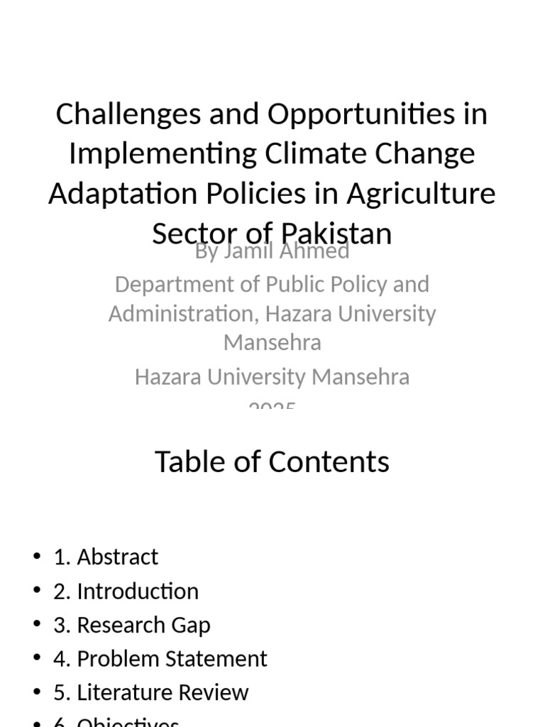 Modified Climate Change Adaptation Presentation | PDF