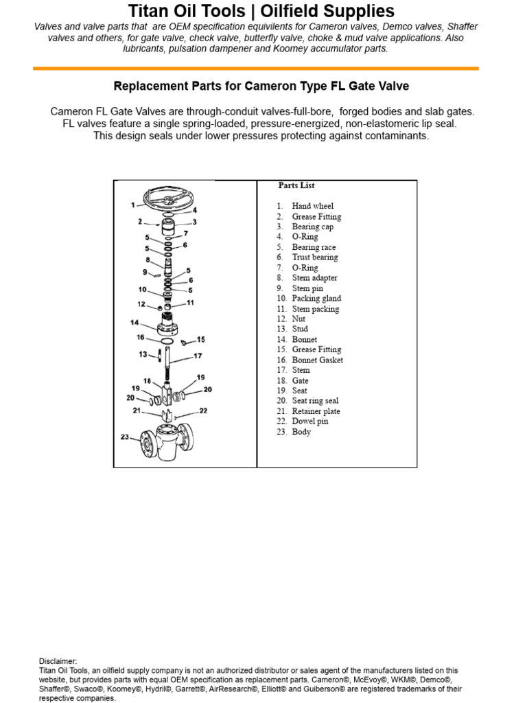 Cameron Type FL Gate Valve | PDF