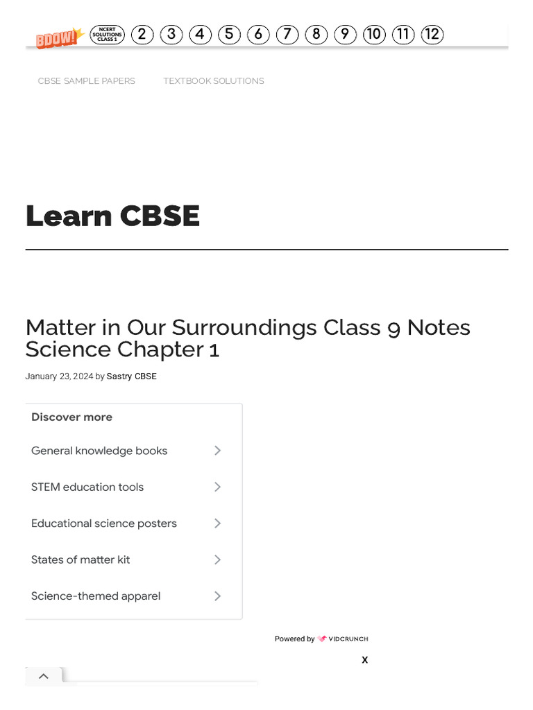 Matter in Our Surroundings Class 9 Notes Science Chapter 1 - Learn CBSE ...