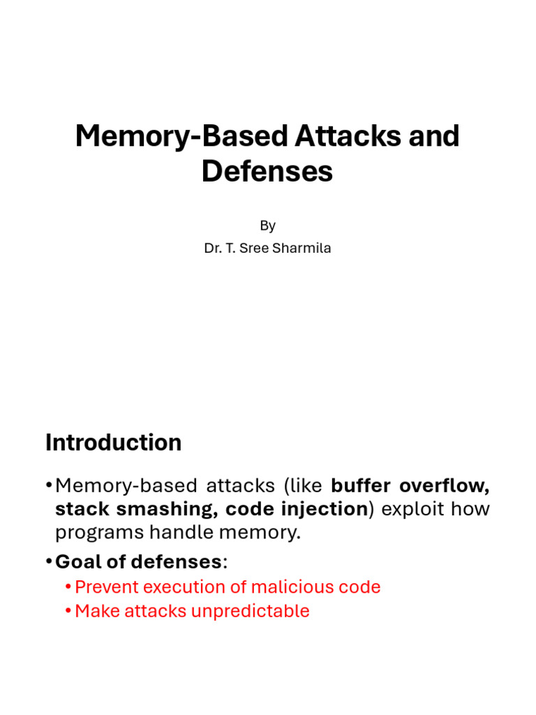 10 Defense Memory Attacks | PDF | Computer Programming | Computing