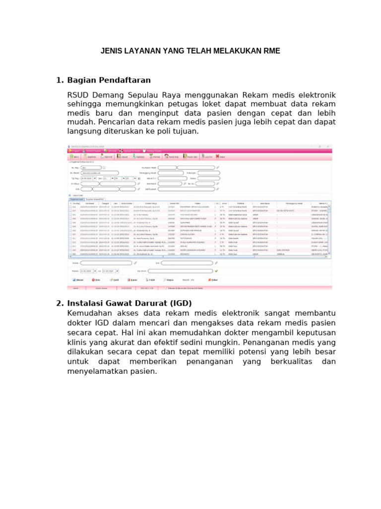 Jenis Layanan Yang Telah Melakukan Rme | PDF