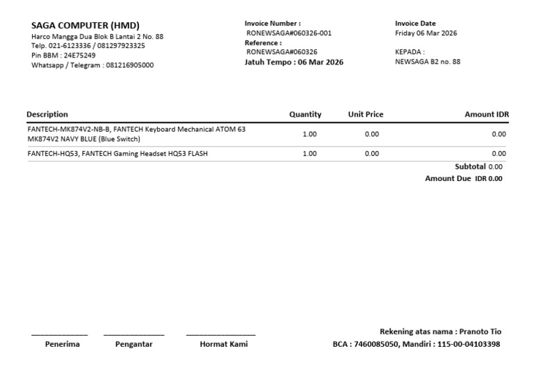 Invoice Ronewsaga#060326 001 | PDF