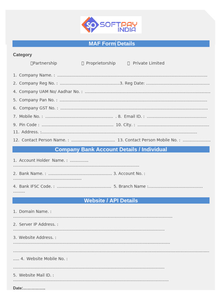 Blank Maf Form | PDF