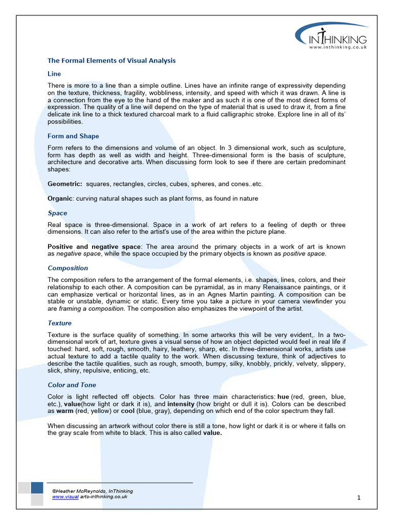 The Formal Elements of Visual Analysis | PDF | Composition (Visual Arts ...