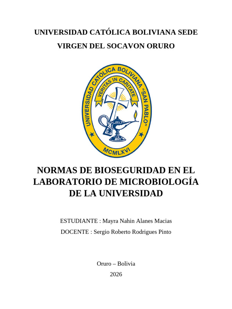 Normas de Bioseguridad en El Laboratorio de Microbiología de La ...