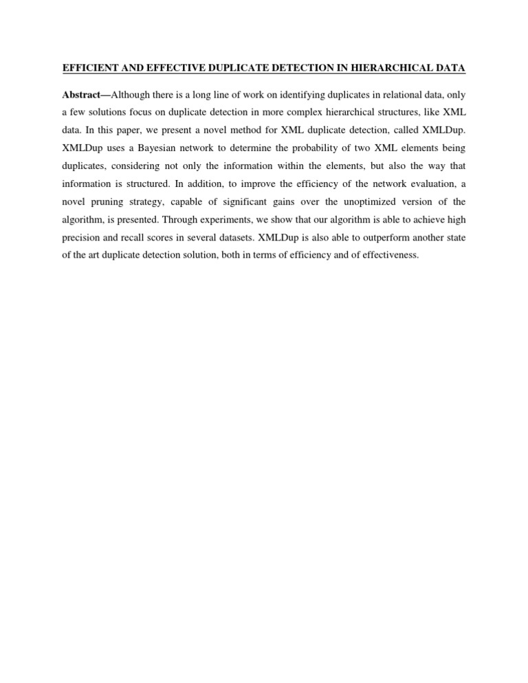 XML Duplicate Detection with Bayesian Network | PDF