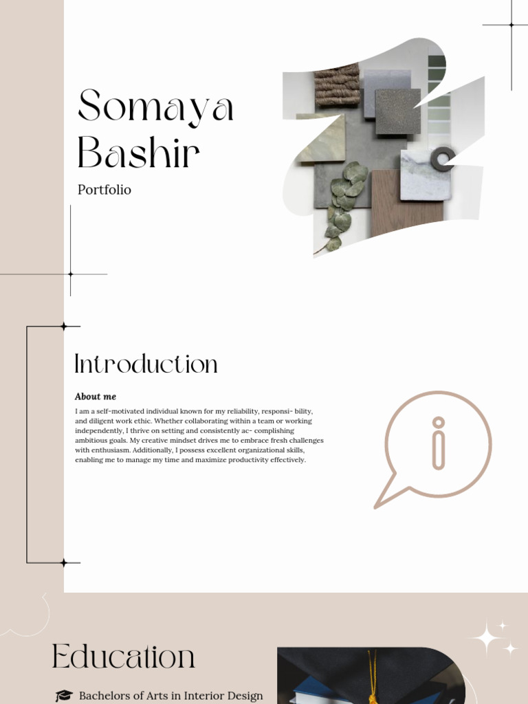 Portfolio Presentation-Somaya Bashir (Interior Design) | PDF