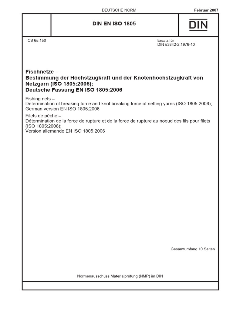 Din en Iso 1805 2007-02 | PDF