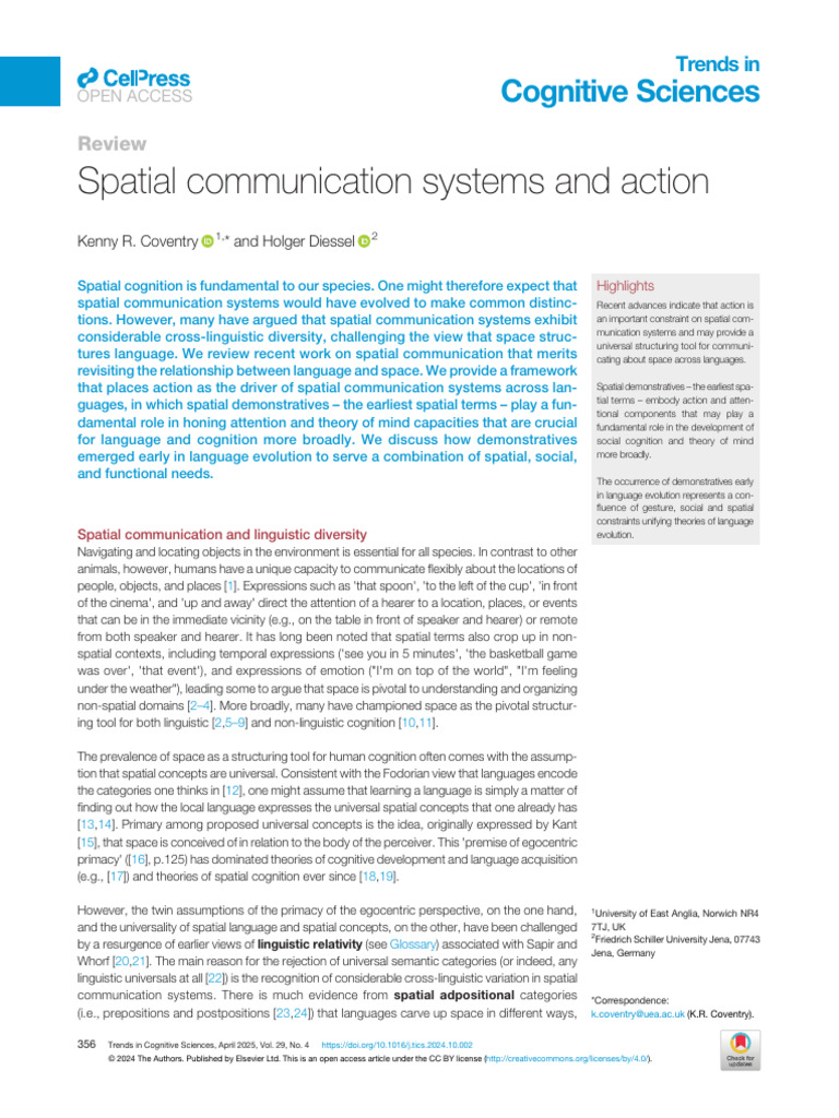 Spatial Communication Systems and Action 2024 Tics | PDF | Part Of ...