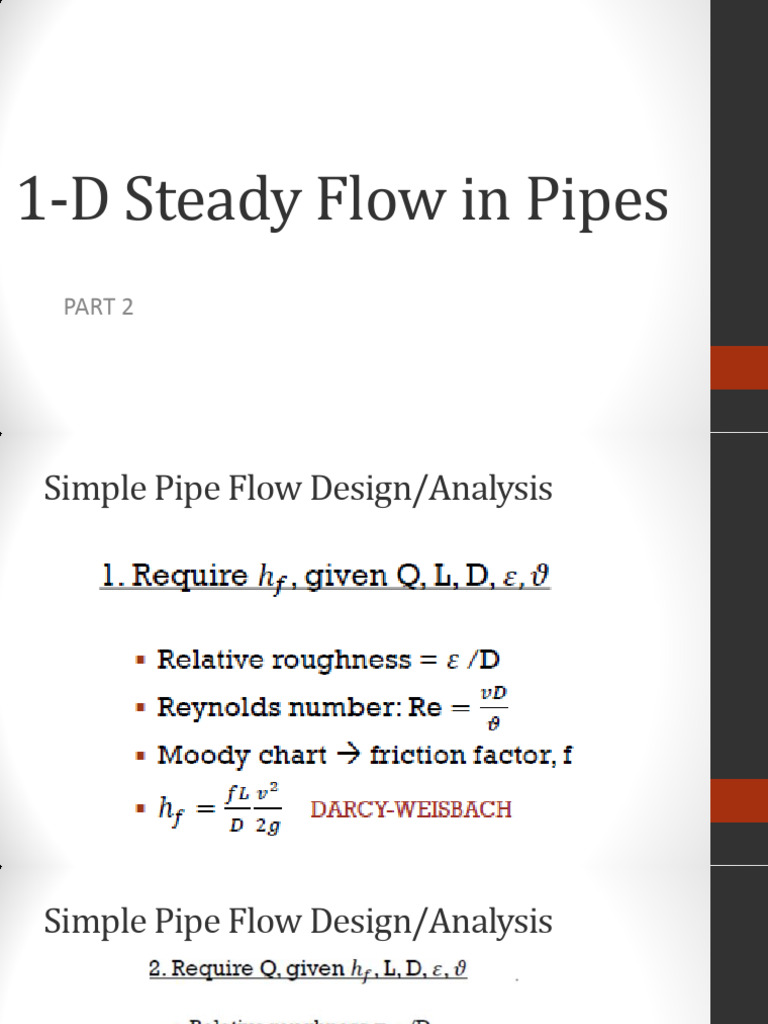 1D Steady Flow in Pipes Part 2 | PDF