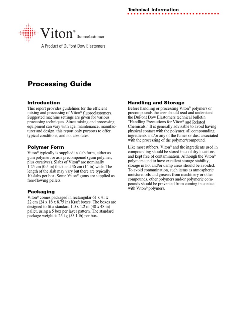 Viton Processing Guide | PDF | Home & Garden | Technology & Engineering