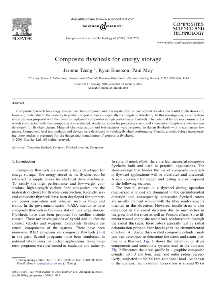 8-Composite Flywheels For Energy Storage | PDF | Composite Material ...