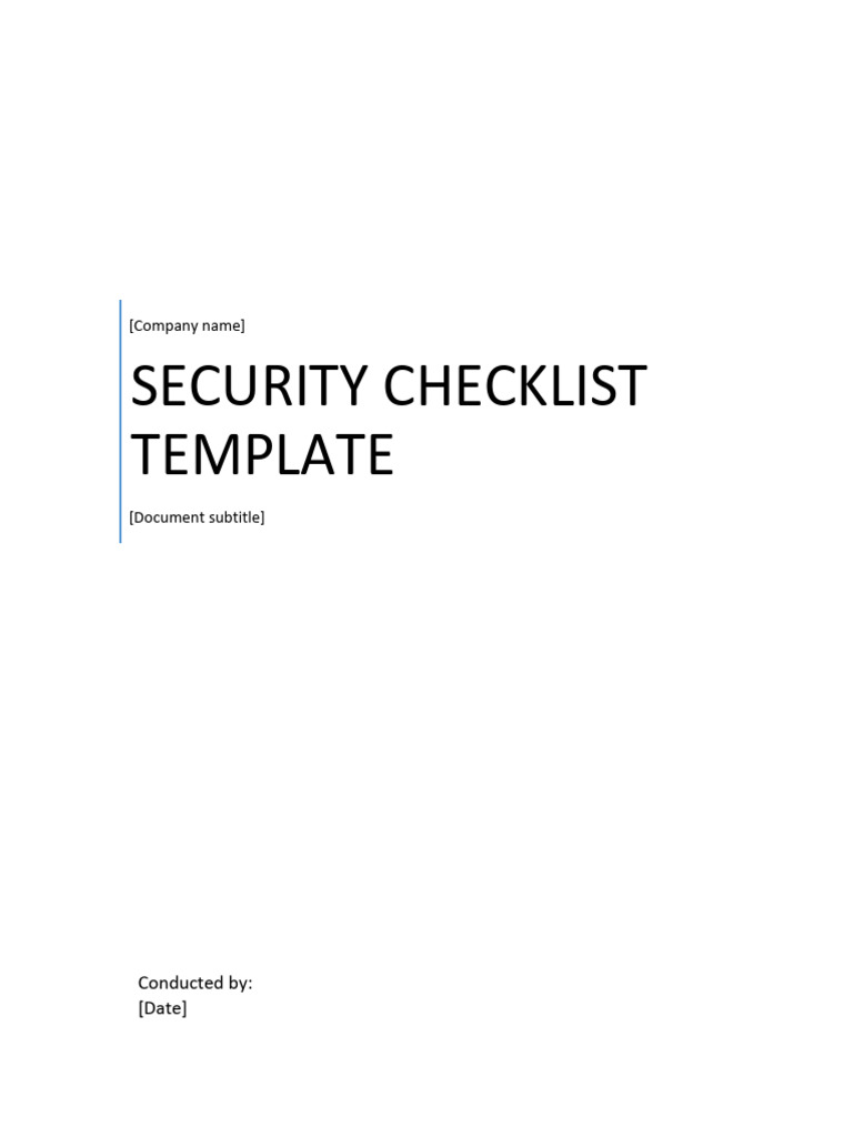 A Security Checklist Template | PDF
