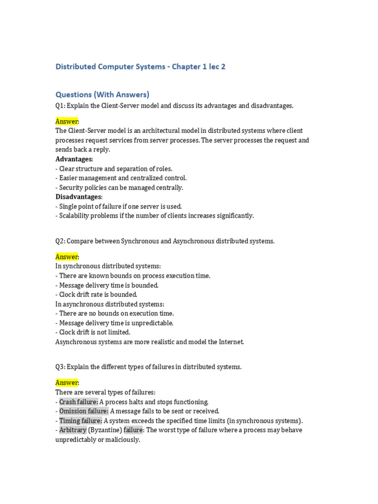 Distributed Systems Ch1 Part 2 | PDF | Distributed Computing | Client ...
