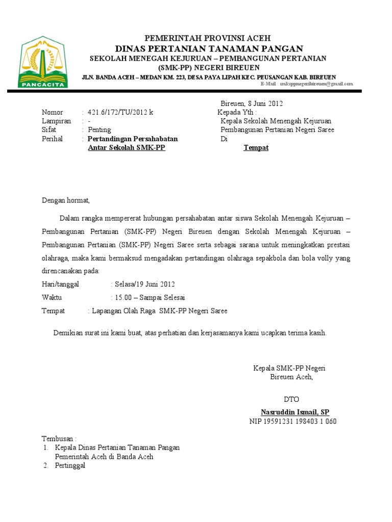 Surat Izin Pertandingan Persahabatan Pdf
