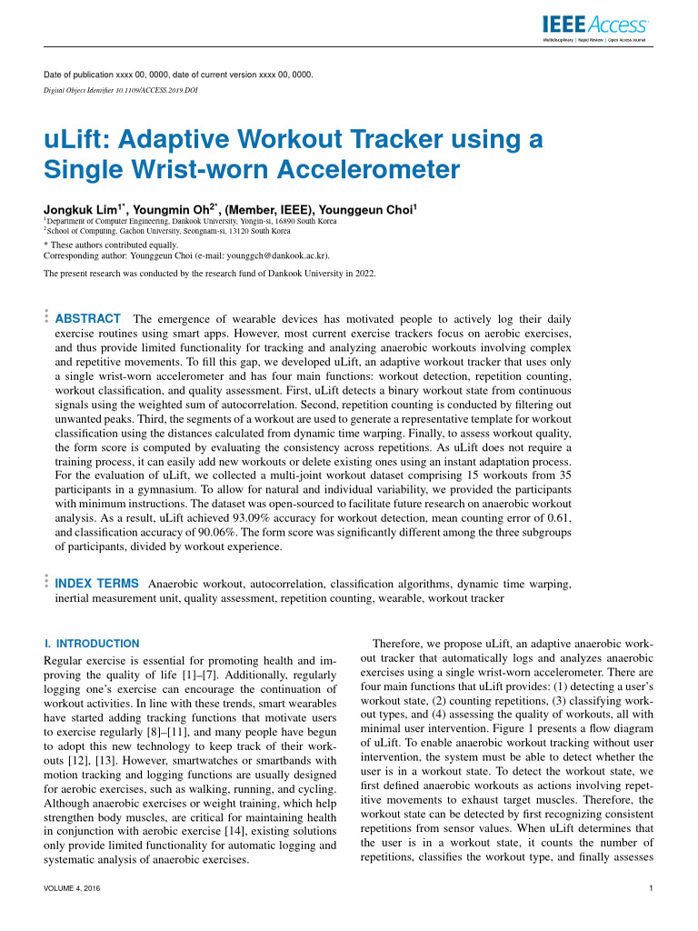 Ulift: Adaptive Workout | PDF | Strength Training | Accelerometer