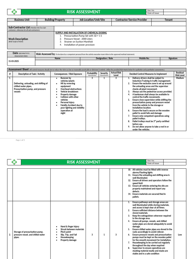 Scope C Risk Assessment | PDF