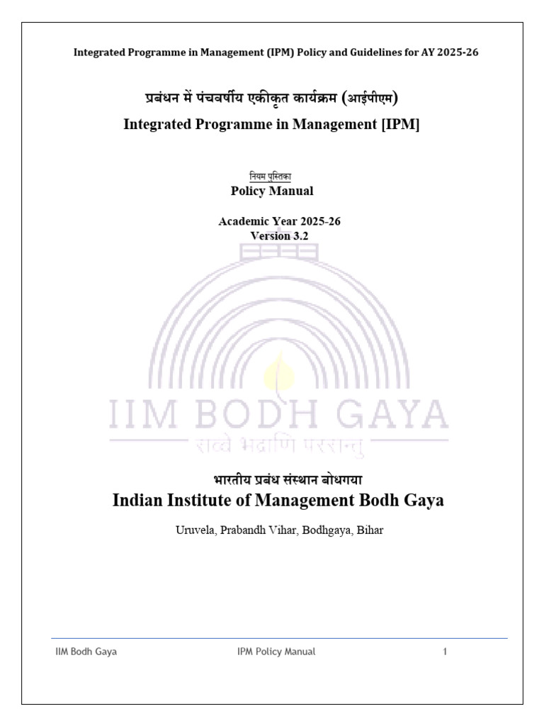 IPM Manual IIMBG Version 3.2 | PDF