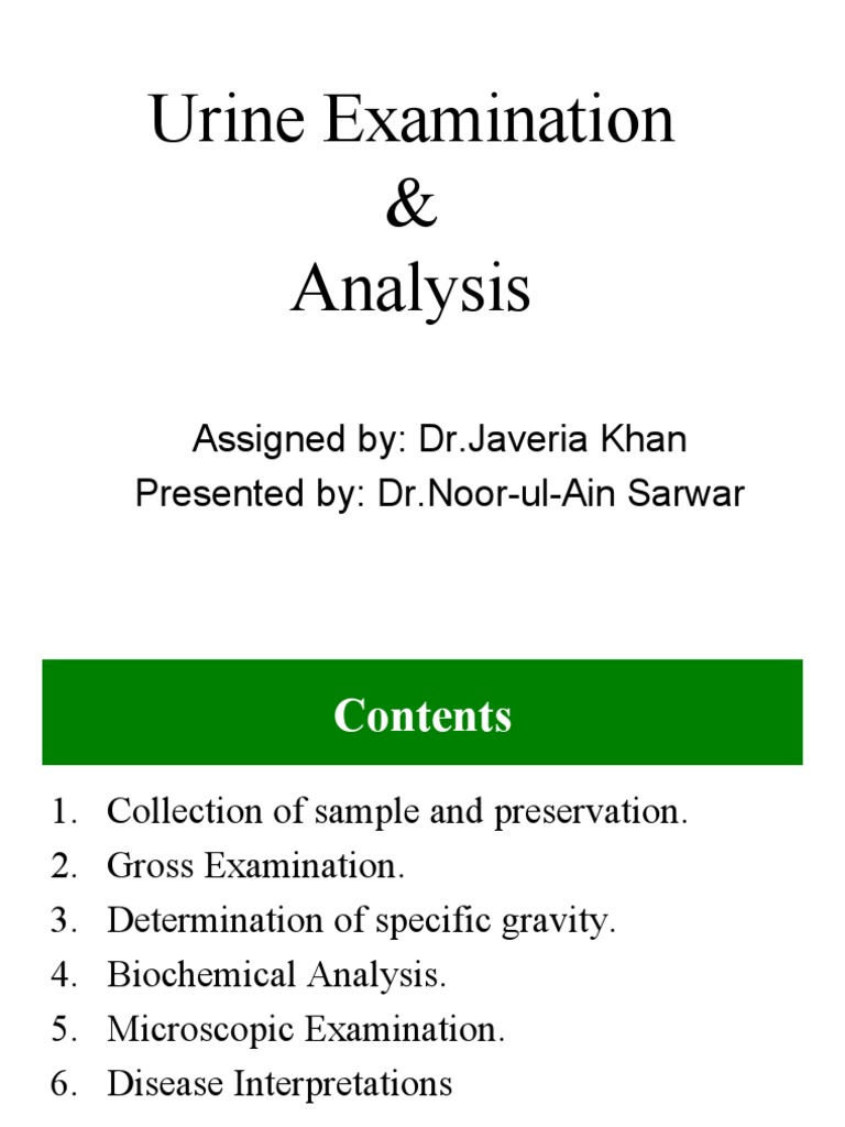 research paper on urine analysis