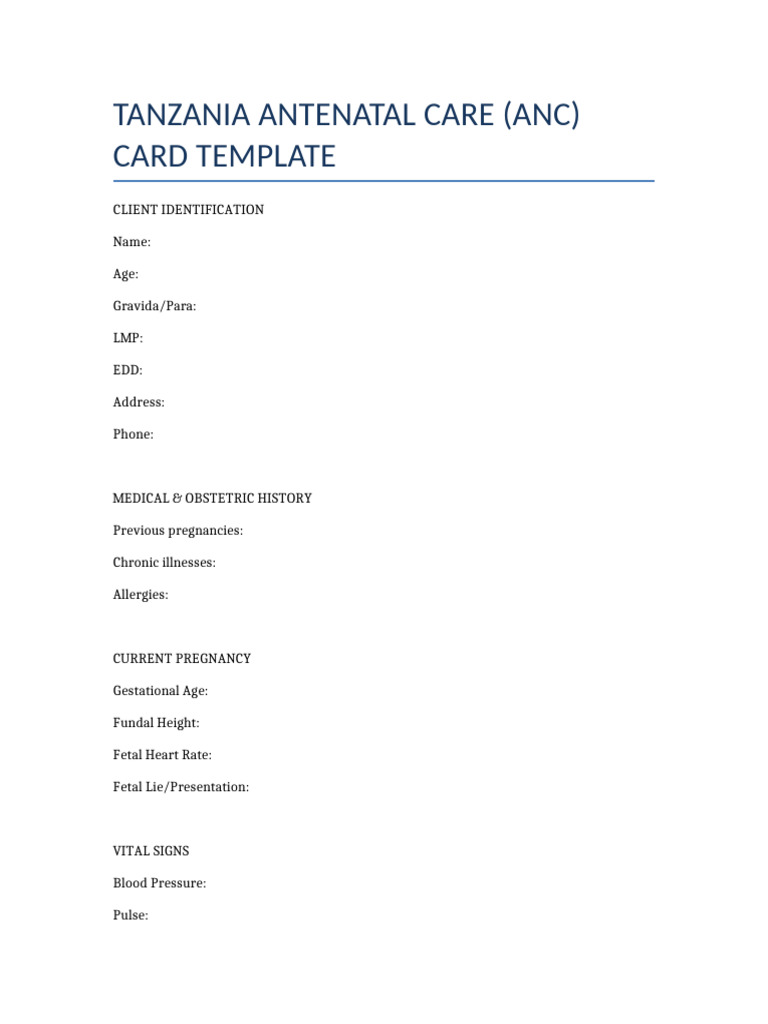 TZ ANC Card Template | PDF