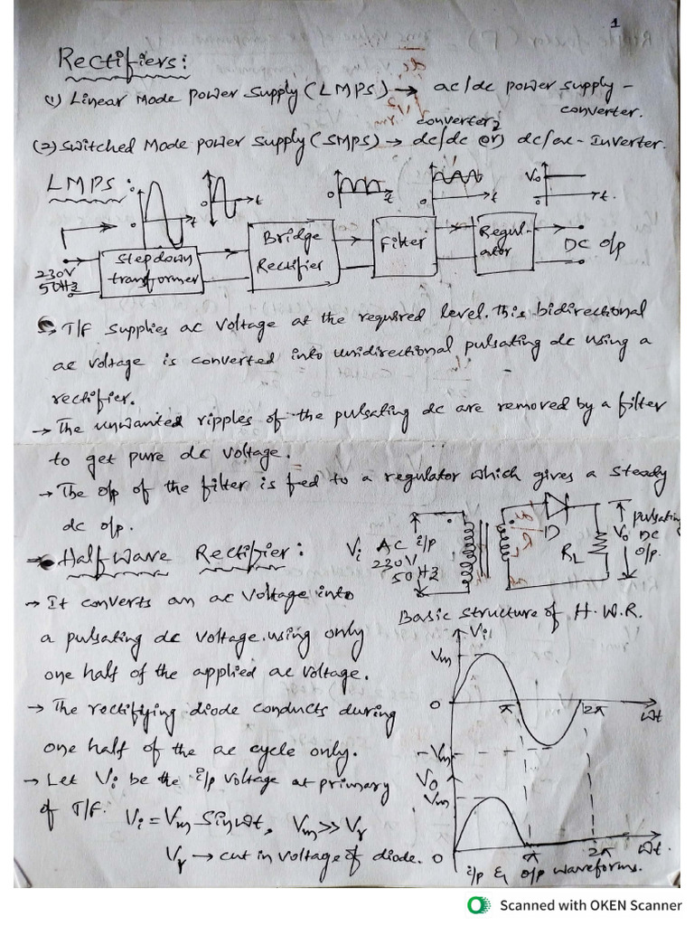 Rectifiers Notes | PDF
