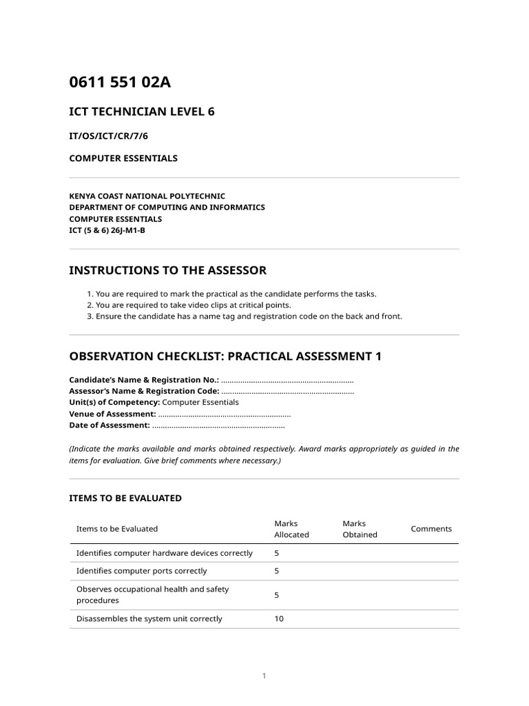 CEI Practical Assessment Checklist | PDF | Computer File | System Software