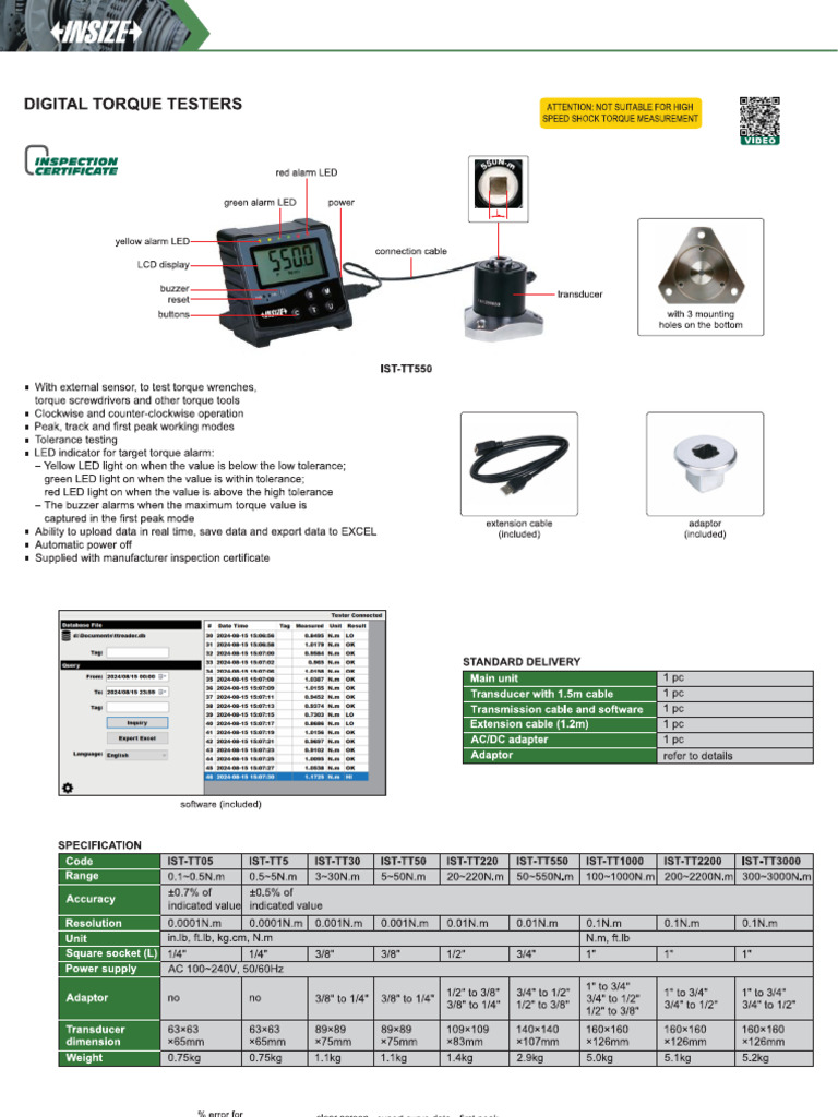 Torque Tester IST-TT550 | PDF