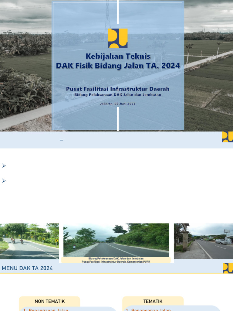 PFID - Kebijakan Teknis DAK Jalan TA 2024 - 050623 | PDF