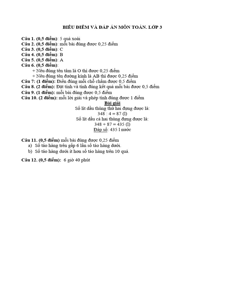 Dap An | PDF