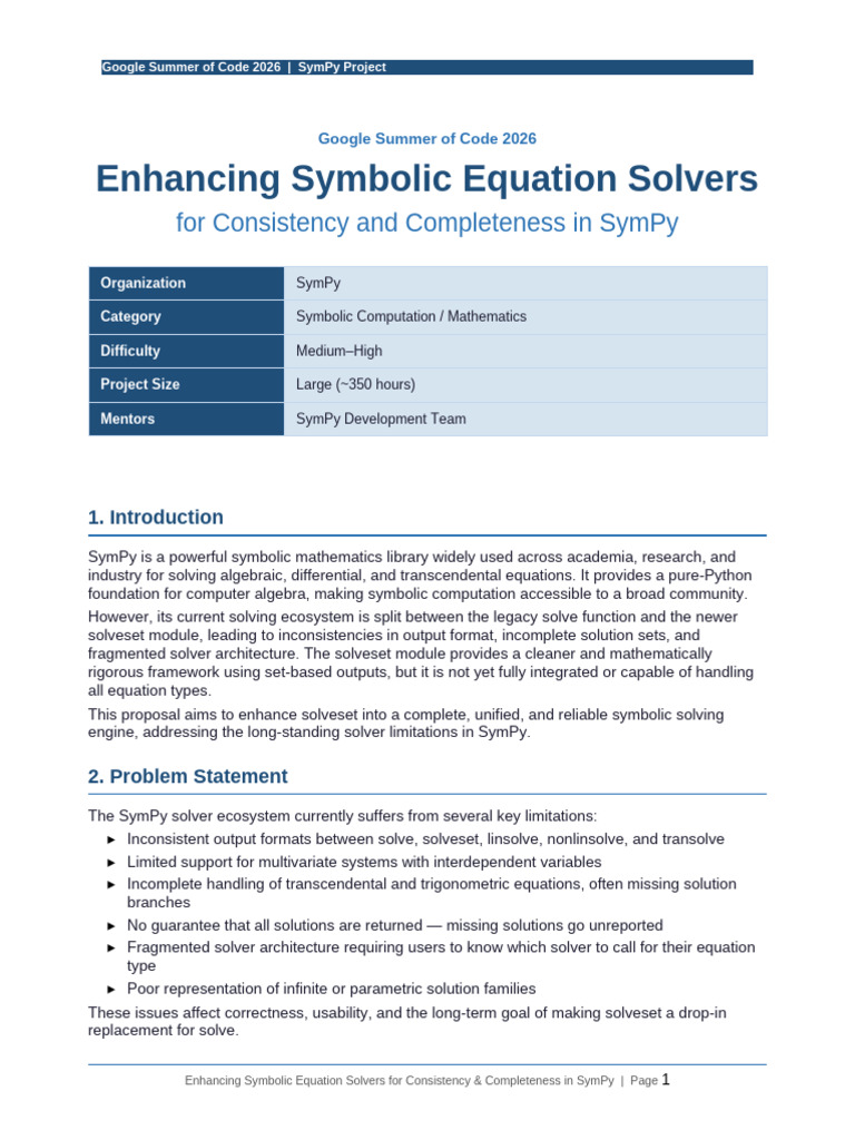 GSoC 2026 SymPy Proposal | PDF