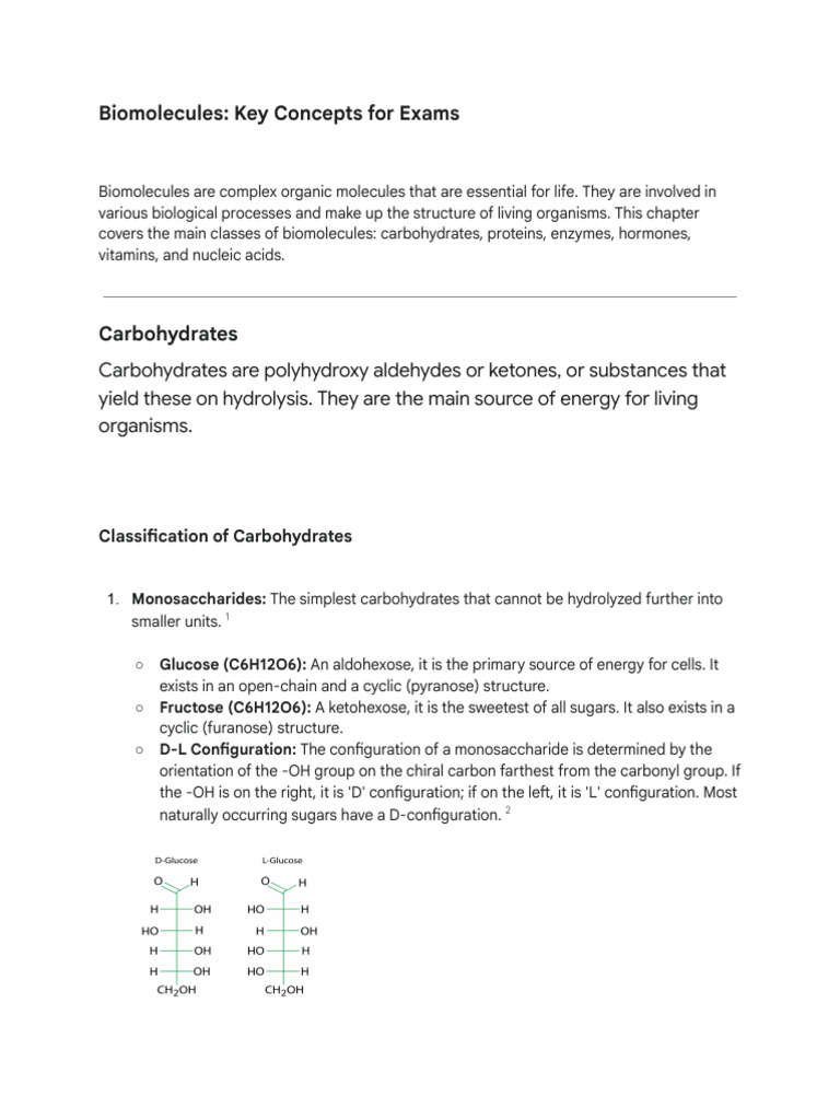 Biomolecules Also | PDF | Polysaccharide | Glucose