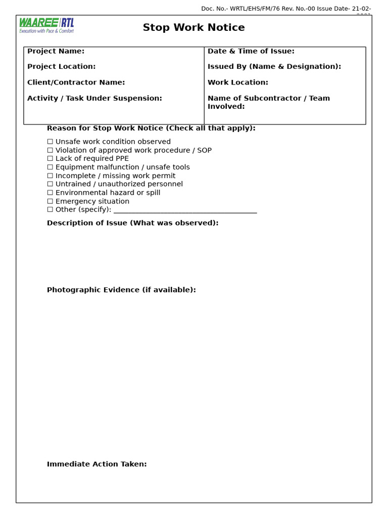 76-Stop Work Notice | PDF