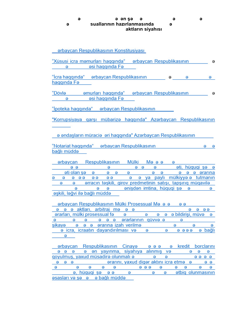 Bütün Normativ Aktlar | PDF