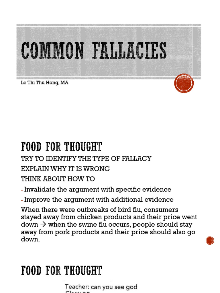 05 Common Fallacies - Ngau 9 2021 | PDF | Argument | Fallacy