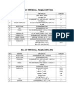 Bill of Material Panel Control