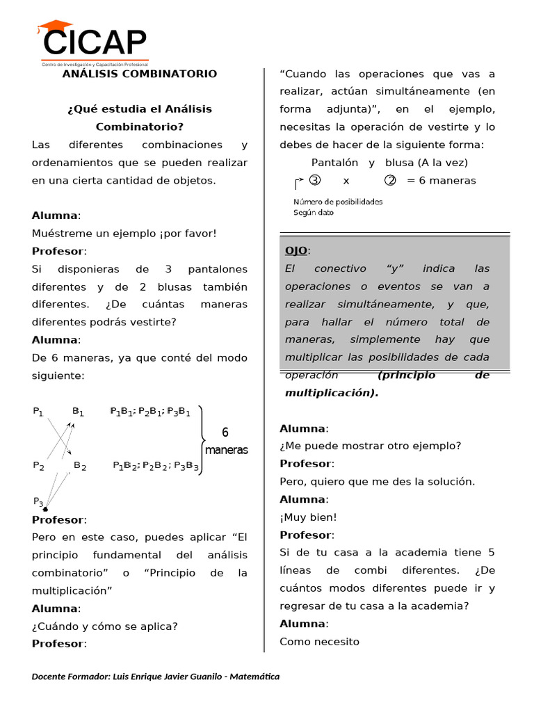 Tema 02 Principios de Analisis Combinatorio | PDF | Combinatoria ...