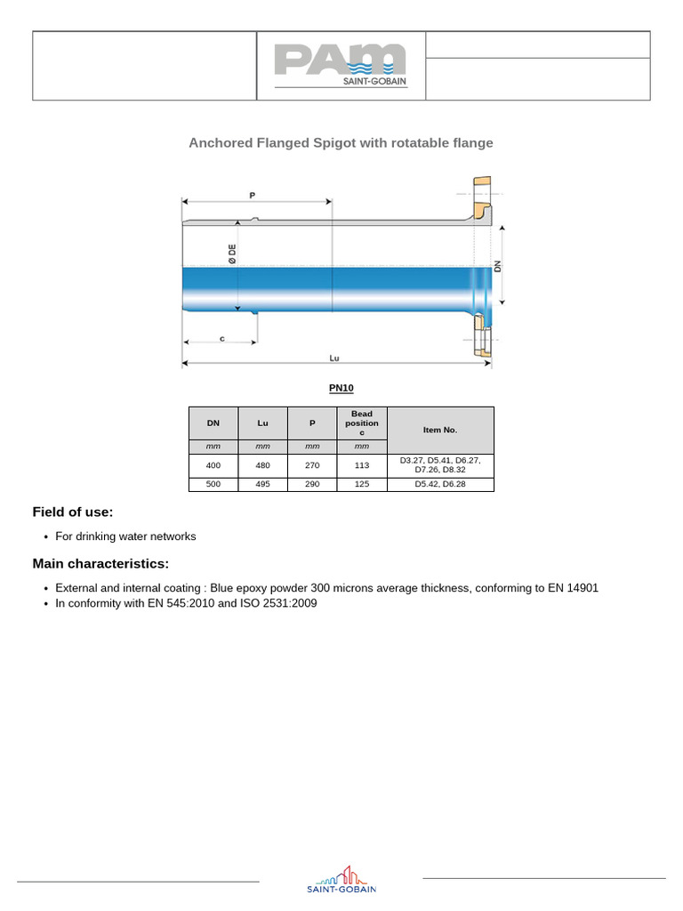 DN400-500 Flanged Spigot | PDF