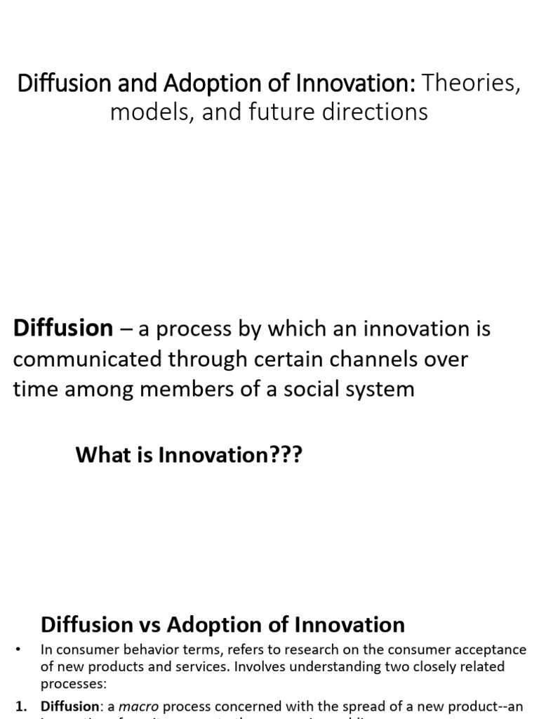 Session Two Innovation Diffusion and Adoption Process | PDF | Innovation