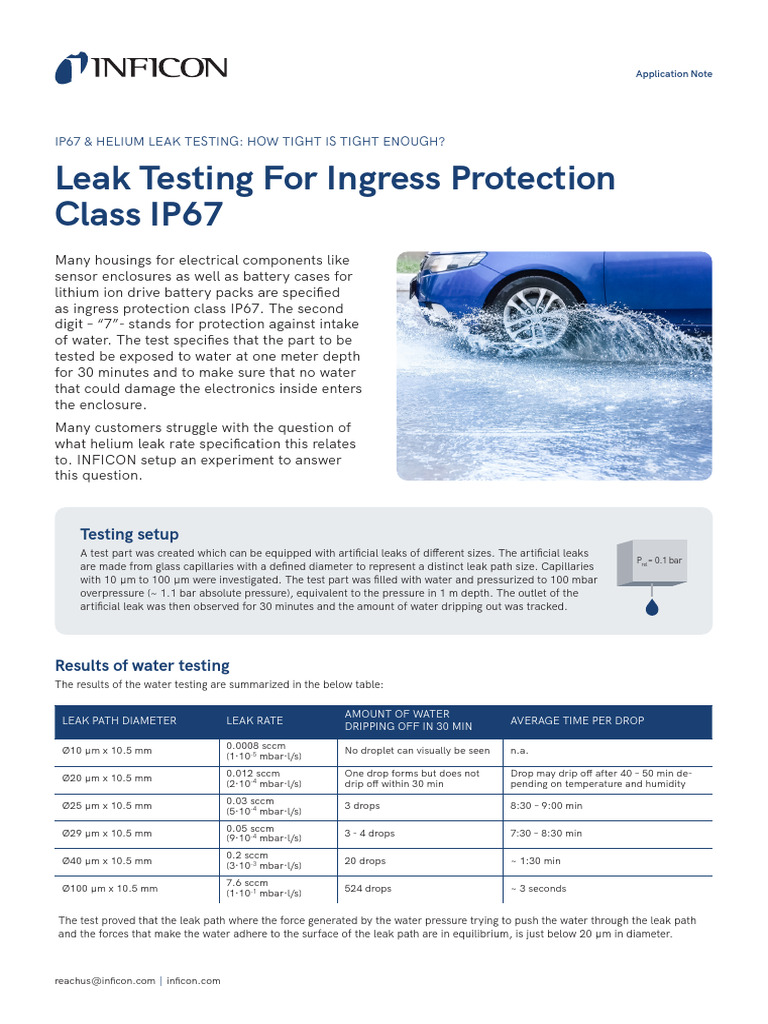 Leak Testing For Ingress Protection Class IP67 Miaq00en-04 (2508) | PDF