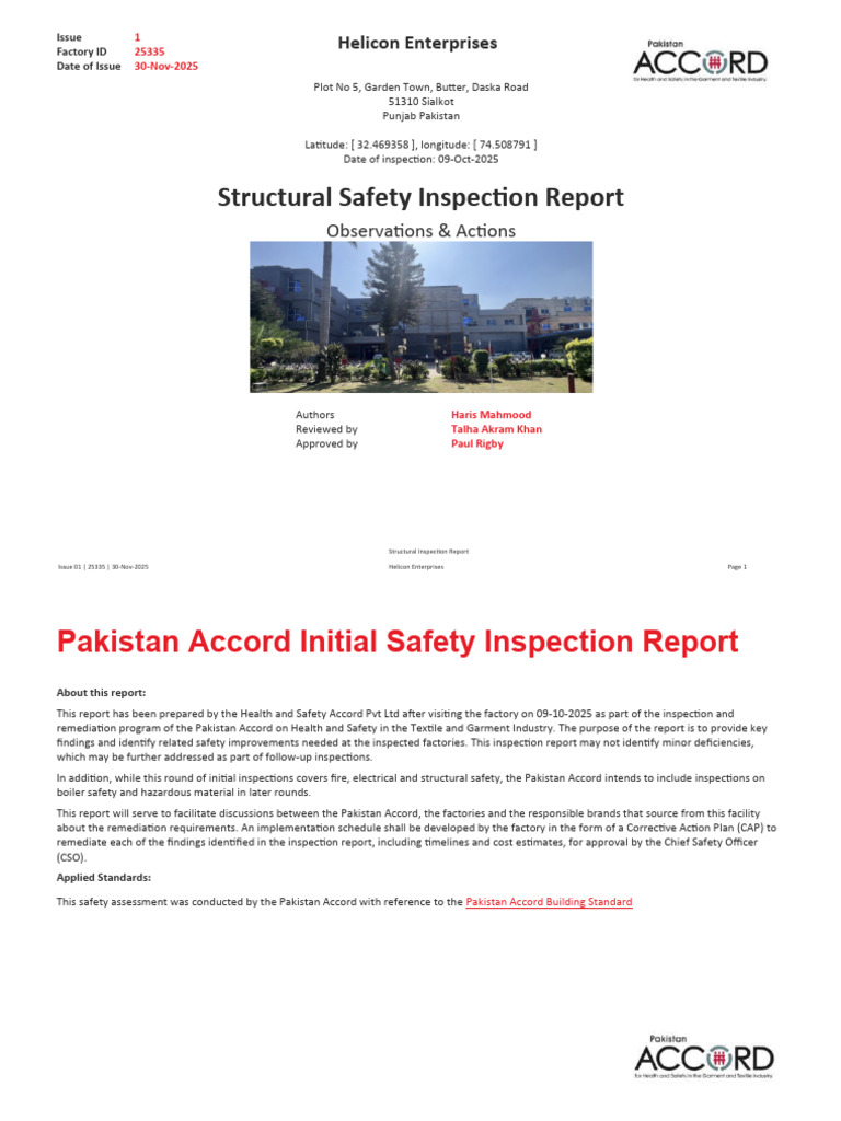 Structural Inspection Report Helicon Enterprises 30-11-2025 V1 | PDF ...