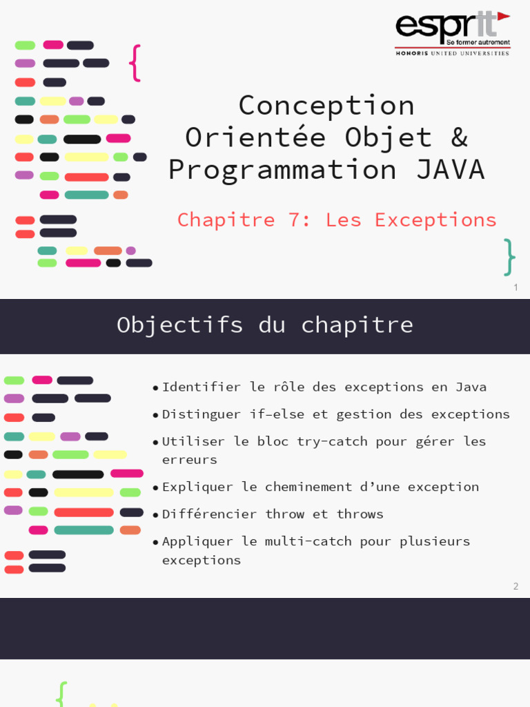 Chapitre 7 - Les Exceptions | PDF | Java (Langage de programmation ...