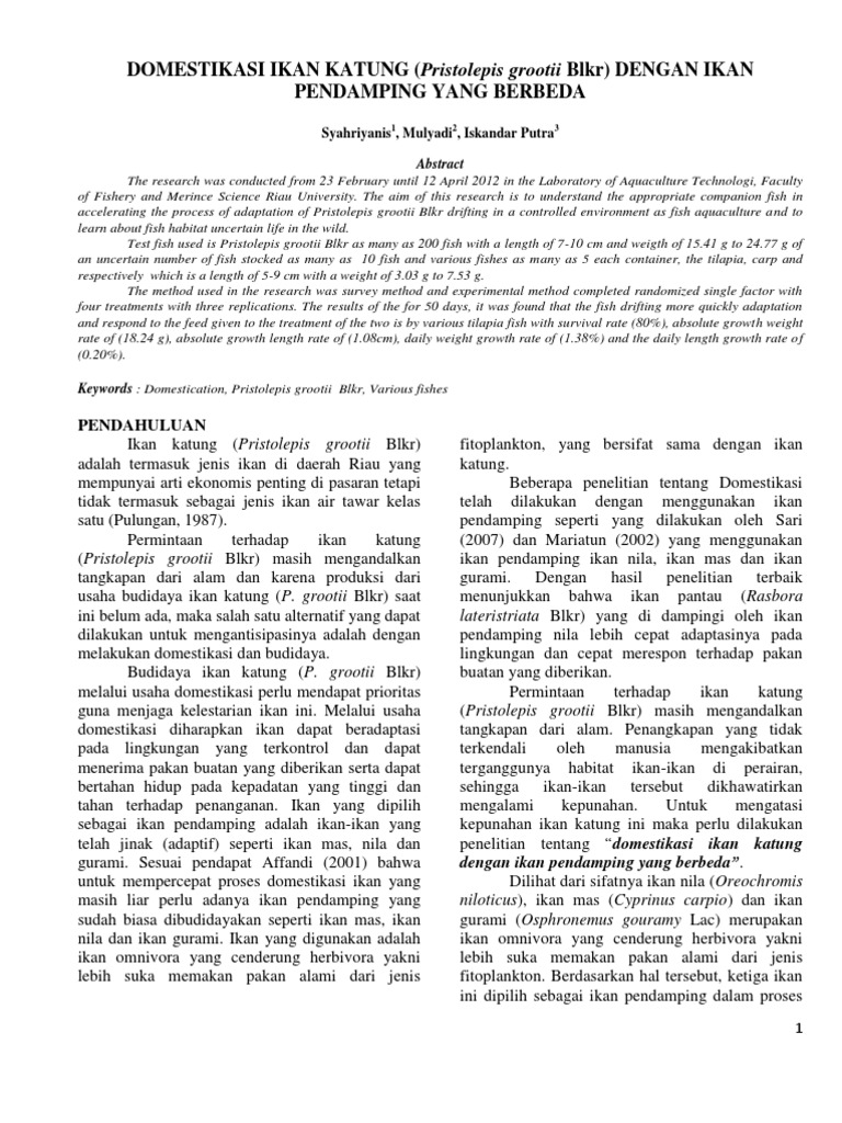 ➤ Jurnal contoh domestikasi tanaman pdf